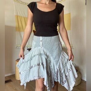 Cute white/gray fairy midi skirt